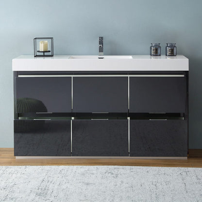 Fresca Valencia 60 Dark Slate Gray Free Standing Modern Bathroom Vanity