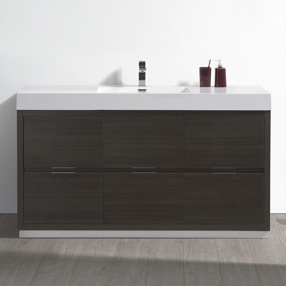 Fresca Valencia 60 Gray Oak Free Standing Modern Bathroom Vanity