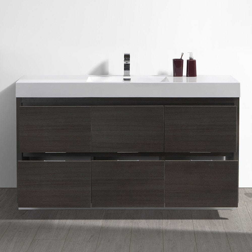 Fresca Valencia 60 Gray Oak Free Standing Modern Bathroom Vanity