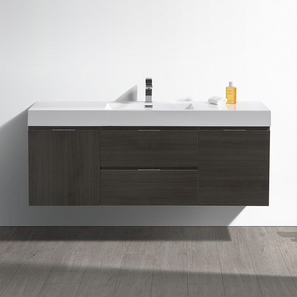 Fresca Valencia 60 Gray Oak Wall Hung Modern Bathroom Vanity