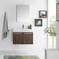 Fresca Vista 30 Walnut Wall Hung Modern Bathroom Vanity w/ Medicine Cabinet