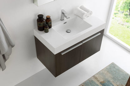 Fresca Vista 36 Gray Oak Modern Bathroom Vanity w/ Medicine Cabinet