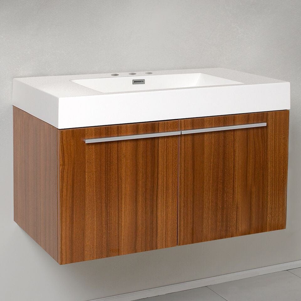 Fresca Vista 36 Teak Modern Bathroom Cabinet w/ Integrated Sink