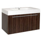 Fresca Vista 36" Walnut Modern Bathroom Cabinet w/ Integrated Sink