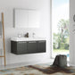 Fresca Vista 48" Black Wall Hung Double Sink Modern Bathroom Vanity w/ Medicine Cabinet