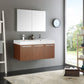 Fresca Vista 48" Teak Wall Hung Double Sink Modern Bathroom Vanity w/ Medicine Cabinet