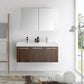 Fresca Vista 48 Walnut Wall Hung Double Sink Modern Bathroom Vanity w/ Medicine Cabinet