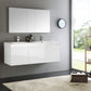 Fresca Vista 60" White Wall Hung Double Sink Modern Bathroom Vanity w/ Medicine Cabinet