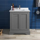 Fresca Windsor 30 Gray Textured Traditional Bathroom Cabinet w/ Top & Sink | FCB2430GRV-CWH-U