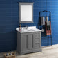 Fresca Windsor 36 Gray Textured Traditional Bathroom Vanity w/ Mirror | FVN2436GRV