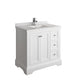 Fresca Windsor 36" Matte White Traditional Bathroom Cabinet w/ Top & Sink | FCB2436WHM-CWH-U