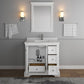 Fresca Windsor 36 Matte White Traditional Bathroom Vanity w/ Mirror | FVN2436WHM