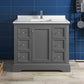 Fresca Windsor 40 Gray Textured Traditional Bathroom Cabinet w/ Top & Sink | FCB2440GRV-CWH-U