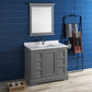 Fresca Windsor 40 Gray Textured Traditional Bathroom Vanity w/ Mirror | FVN2440GRV