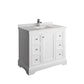 Fresca Windsor 40" Matte White Traditional Bathroom Cabinet w/ Top & Sink | FCB2440WHM-CWH-U