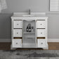 Fresca Windsor 40 Matte White Traditional Bathroom Cabinet w/ Top & Sink | FCB2440WHM-CWH-U