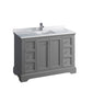 Fresca Windsor 48" Gray Textured Traditional Bathroom Cabinet w/ Top & Sink | FCB2448GRV-CWH-U