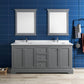 Fresca Windsor 72 Gray Textured Traditional Double Sink Bathroom Vanity w/ Mirrors | FVN2472GRV