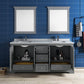 Fresca Windsor 72 Gray Textured Traditional Double Sink Bathroom Vanity w/ Mirrors | FVN2472GRV