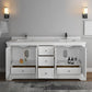 Fresca Windsor 72 Matte White Traditional Double Sink Bathroom Cabinet w/ Top & Sinks | FCB2472WHM-CWH-U