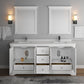 Fresca Windsor 72 Matte White Traditional Double Sink Bathroom Vanity w/ Mirrors | FVN2472WHM