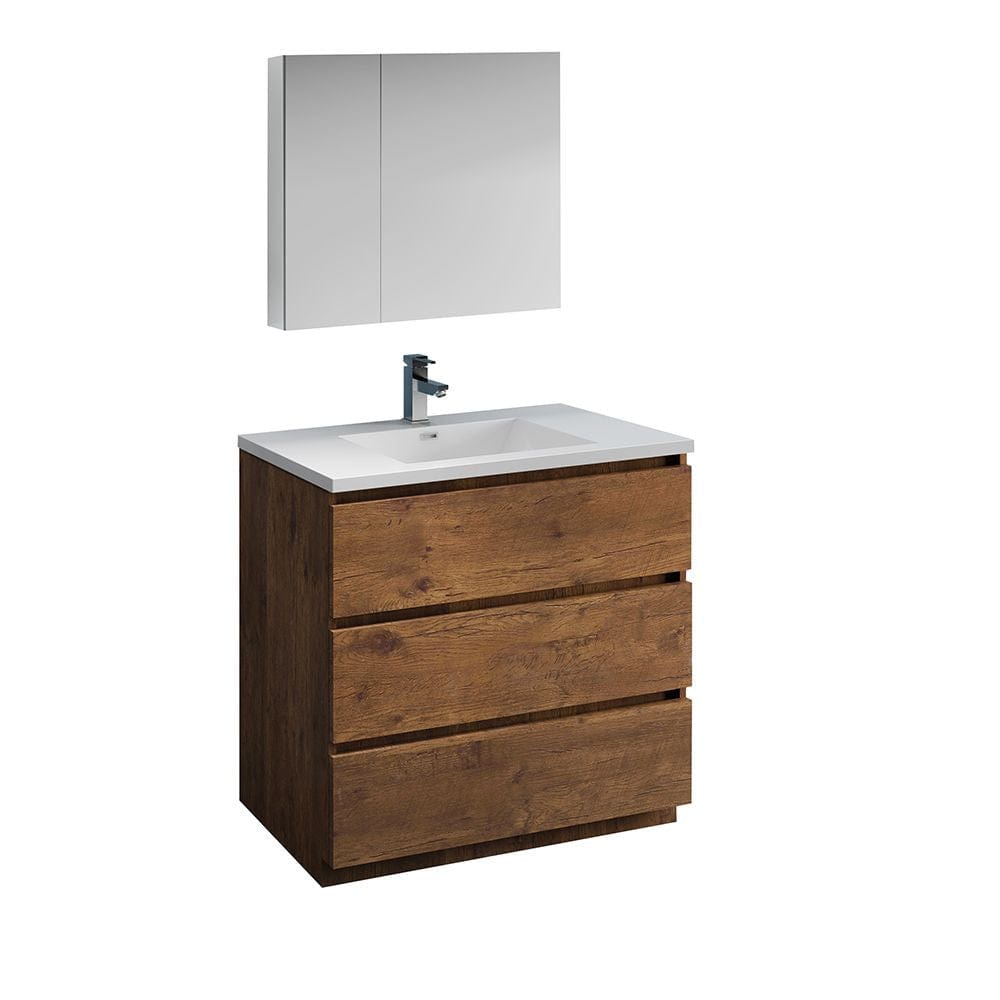 Lazzaro 36 Modern Rosewood Free Standing Bathroom Vanity Set