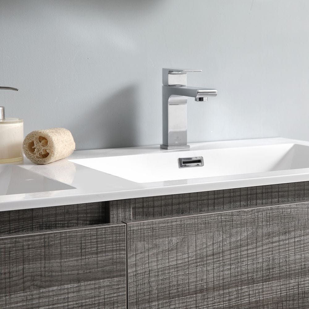 Lazzaro 72 Modern Ash Gray Free Standing Double Sink Bathroom Vanity Set
