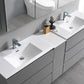 Lazzaro 84 Modern Gray Free Standing Double Sink Bathroom Vanity Set