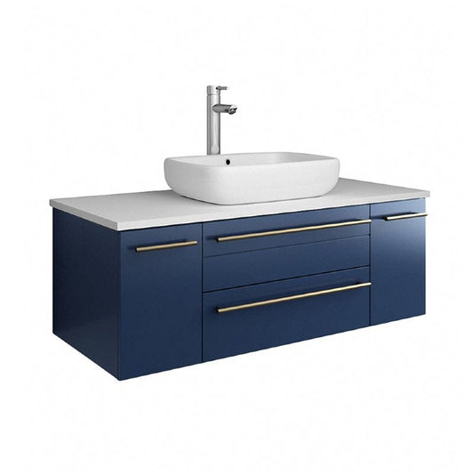 wall hung vessel sink vanity