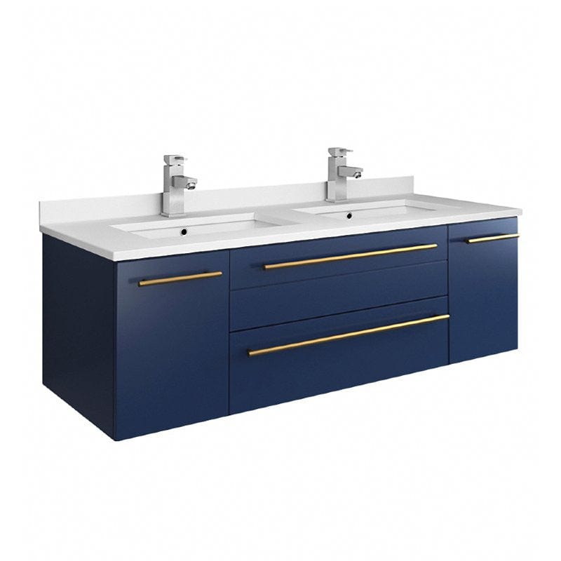 double vessel sink wall hung vanity