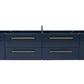 Lucera Modern 60" Royal Blue Wall Hung Cabinet w/ Top & Double Undermount Sink