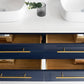 Lucera Modern 60" Royal Blue Wall Hung Cabinet w/ Top & Double Vessel Sink