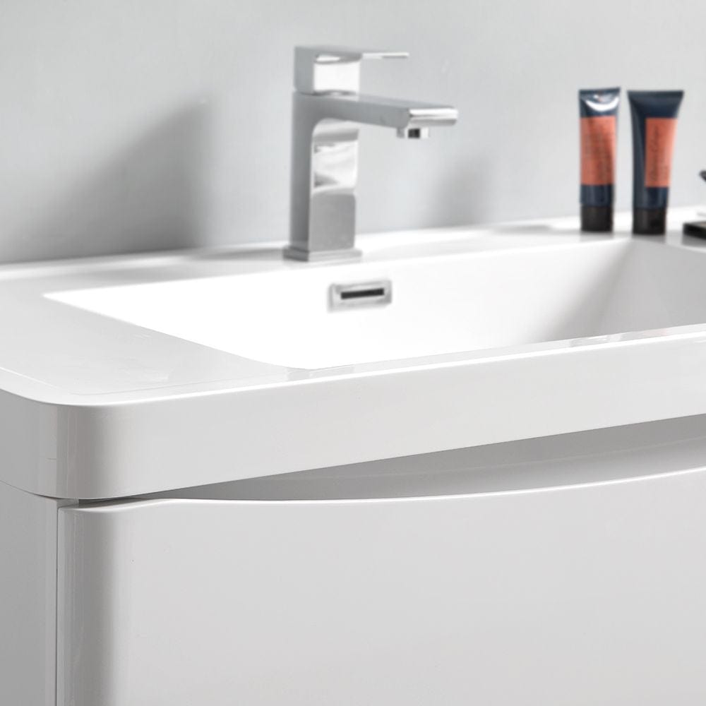 Tuscany 32 Modern White Free Standing Bathroom Vanity Set