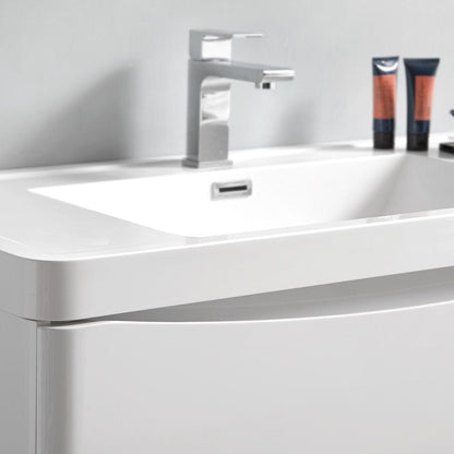 Tuscany 32 Modern White Free Standing Bathroom Vanity Set