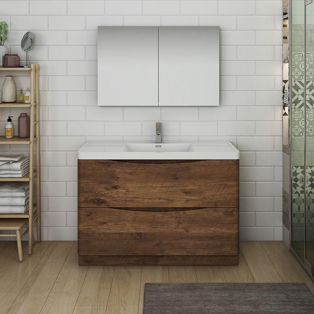 Tuscany 48 Modern Rosewood Free Standing Bathroom Vanity Set