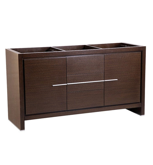 Fresca Allier 60" Wenge Brown Modern Double Sink Bathroom Cabinet