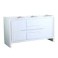 Fresca Allier 60" White Modern Double Sink Bathroom Cabinet