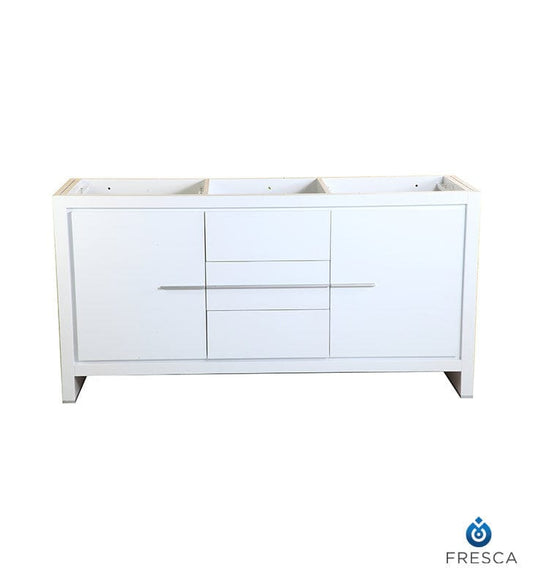 Fresca Allier 60 White Modern Double Sink Bathroom Cabinet