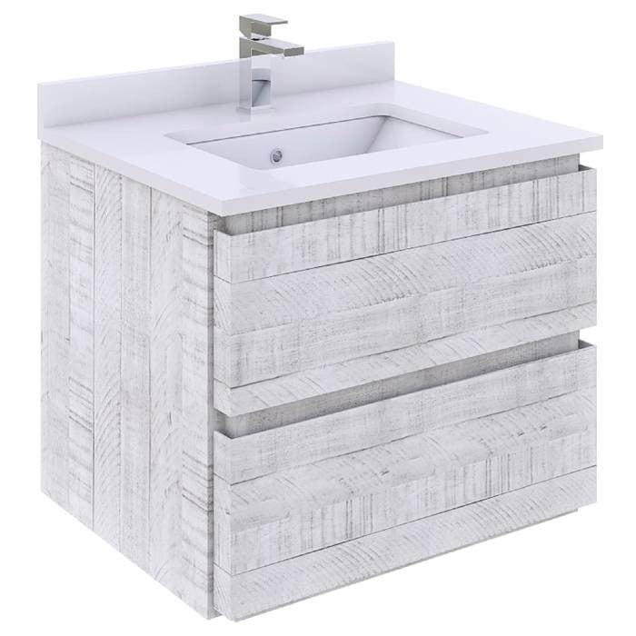 rustic white wall hung bathroom vanity