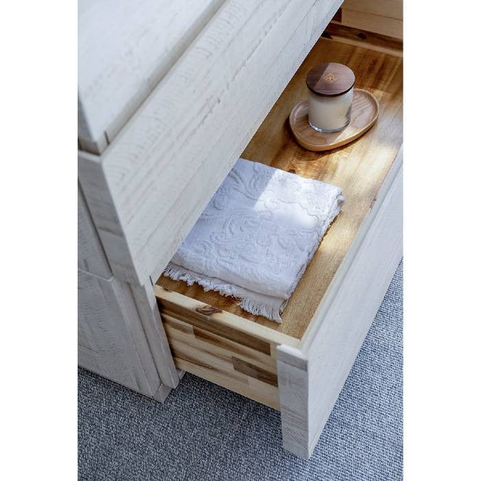 Fresca Formosa Modern 46" Rustic White Floor Standing Double Sink Bathroom Cabinet