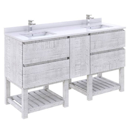 rustic white freestanding bathroom vanity