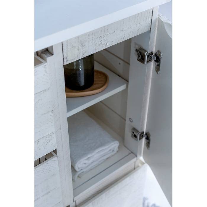 Fresca Formosa Modern 58" Rustic White Floor Standing Open Bottom Double Sink Bathroom Cabinet