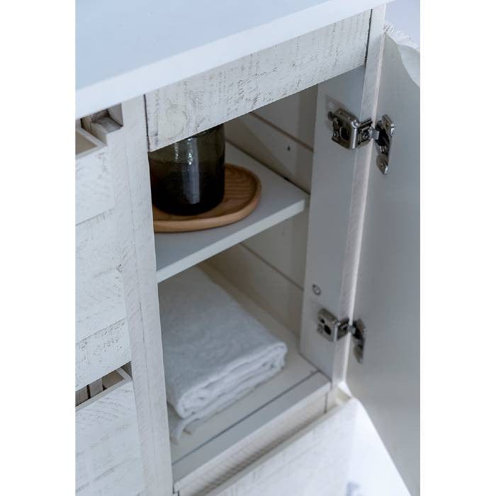 Fresca Formosa Modern 58" Rustic White Freestanding Double Sink Bathroom Cabinet