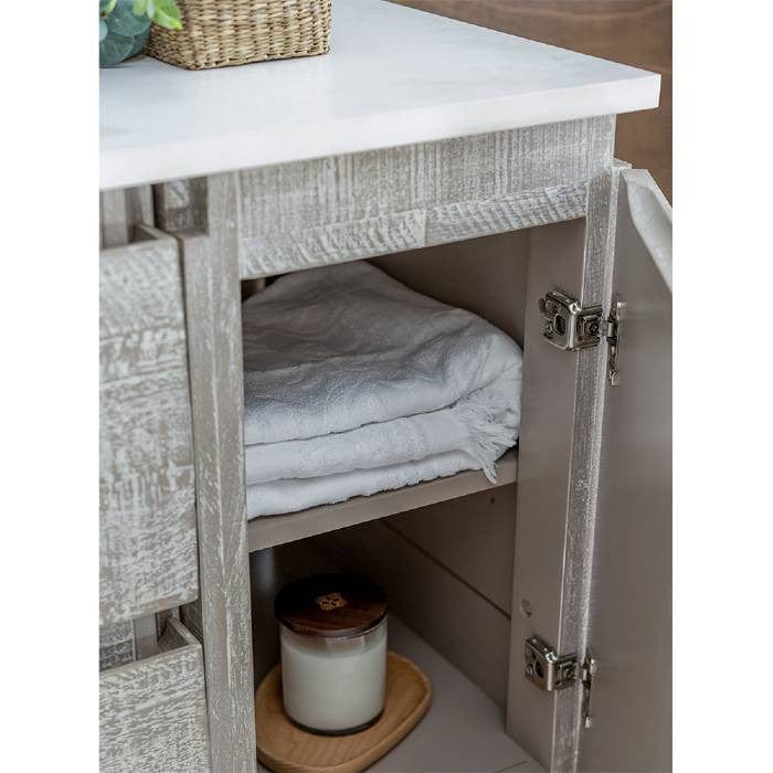 bathroom base cabinet with side drawers