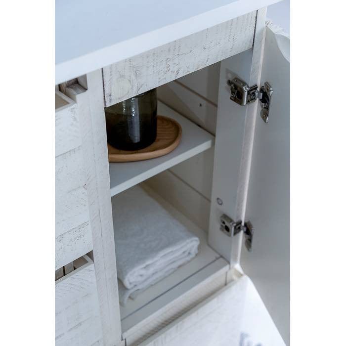 Fresca Formosa Modern 70" Rustic White Floor Standing Double Sink Open Bottom Bathroom Cabinet