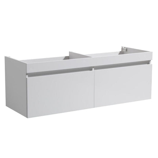 Fresca Largo 57" White Modern Double Sink Bathroom Cabinet