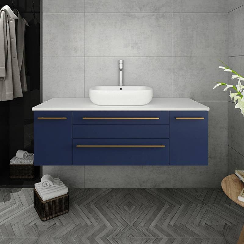 royal blue modern bathroom vanity