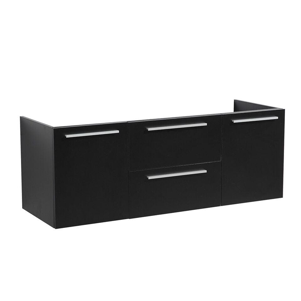 Fresca Opulento 54" Black Modern Double Sink Bathroom Cabinet