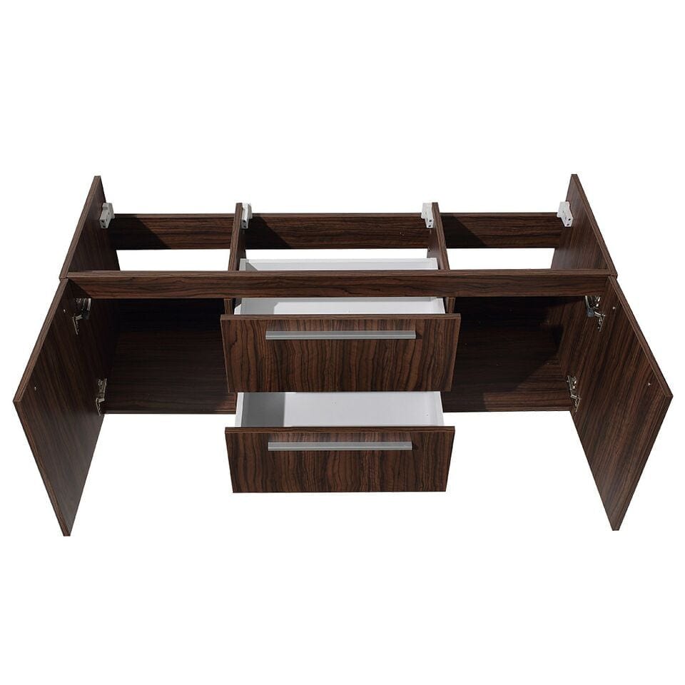 Fresca Opulento 54 Walnut Modern Double Sink Cabinet