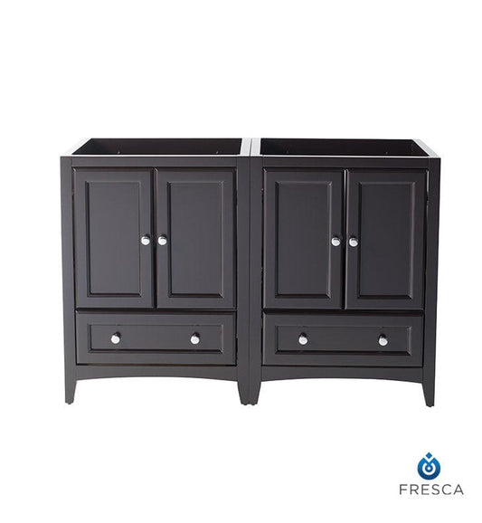 Fresca Oxford 48 Espresso Traditional Double Sink Bathroom Cabinets